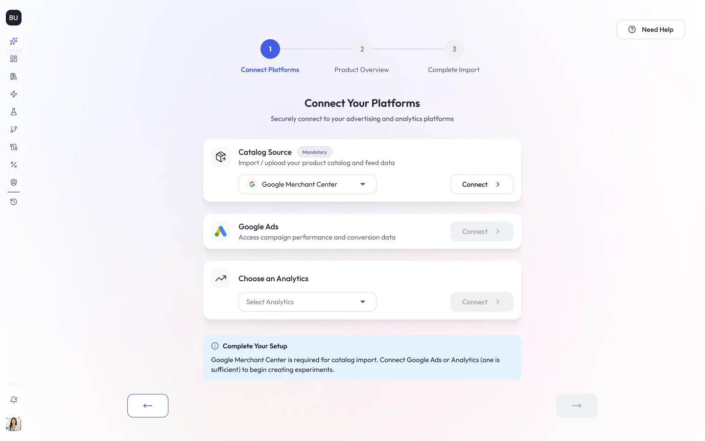 Lily Max onboarding: connect your platforms